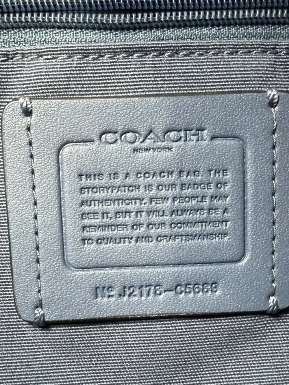 COACH Kleo Carryall C5689 Denim Blue Leather Suede Large Bag *NO Shoulder Strap - Picture 6 of 16